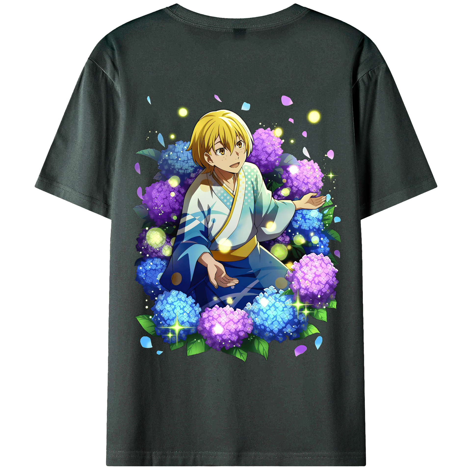 （画像用） 文豪ストレイドッグス Bungo Stray Dogs 綿100％ メンズ半袖Tシャツ（バックプリント） 通気性